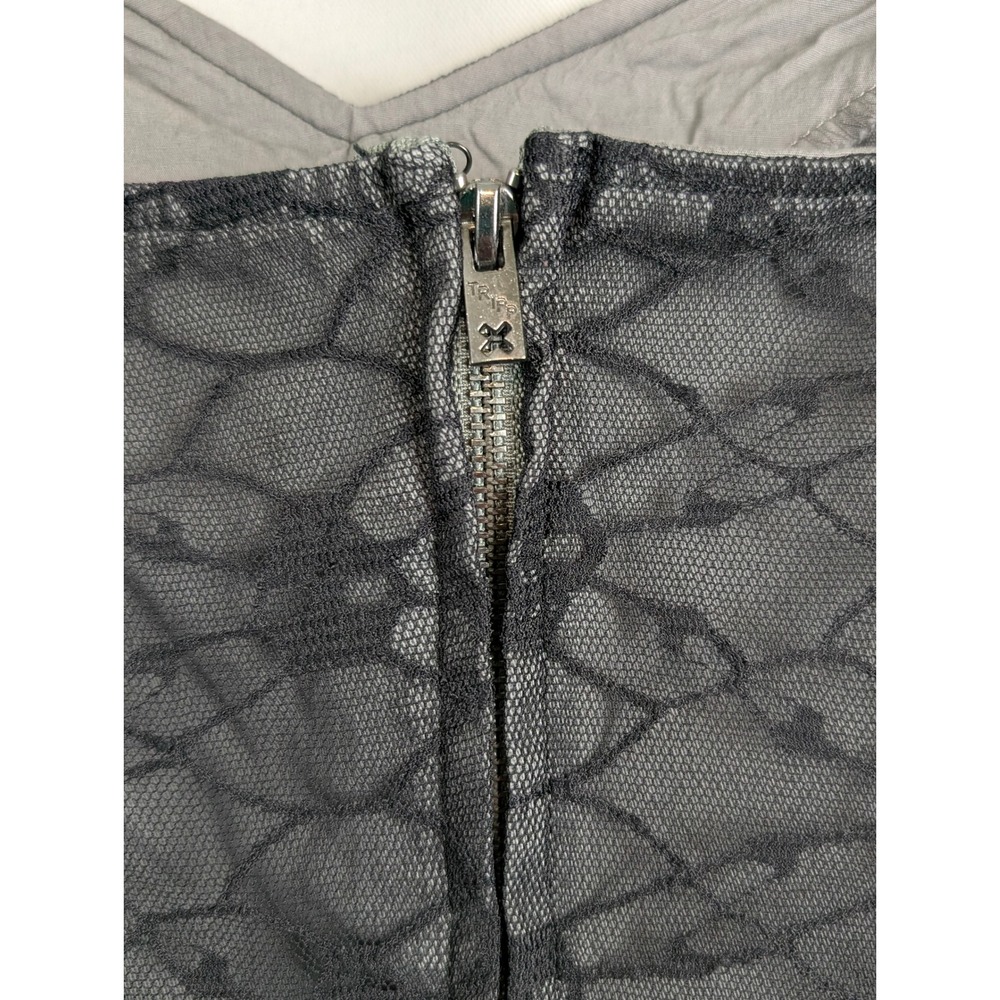 Tripp NYC Corset Cami Top Women Size 2 Black Skull Lace Excellent Goth Rave - Picture 4 of 9